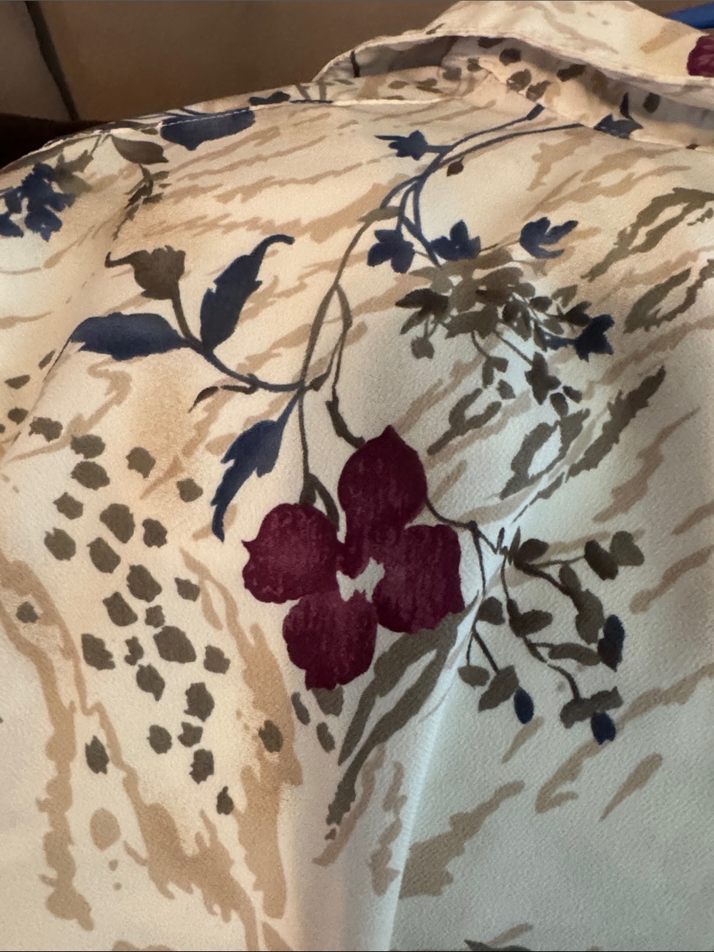 Alfred Dunner Cream Pullover with Blue & Plum Floral Print - Picture 6 of 6